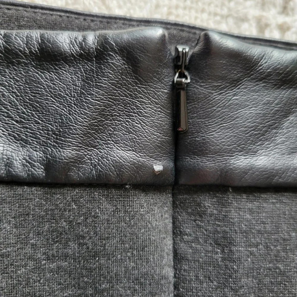 Halogen Black Gray Faux Leather Tiered Skirt- Size  0 - Picture 9 of 9